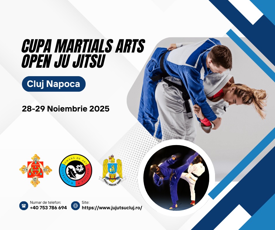 Afișul Cupei Martial Arts Open Ju Jitsu, Cluj-Napoca, 28–29 noiembrie 2025